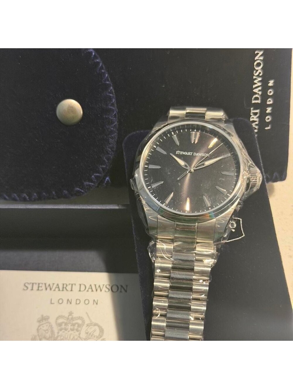 Stewart Dawson London Mens Stainless Steelwatch w Black Dial